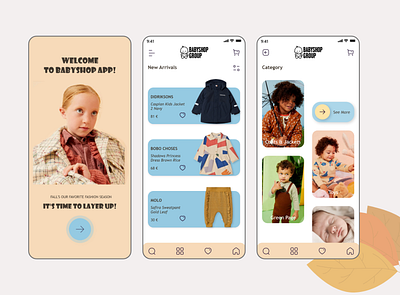 Baby shop application adobe illustrator adobe photoshop adobe xd app app design application ios ui uidesign uiux ux uxui