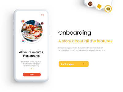 OnBoarding Screen UI adobe xd app design branding creative design design food delivery app minimal onboarding screen online store uiux ux