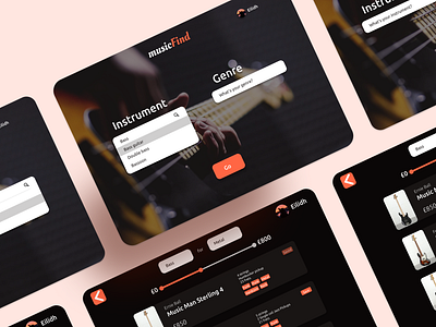 Music Find - Find Instruments design music ui ui design web web app