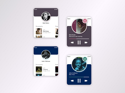 Smartwatch Music Player app bob dylan dailyui john coltrane music music player smartwatch ui ui design