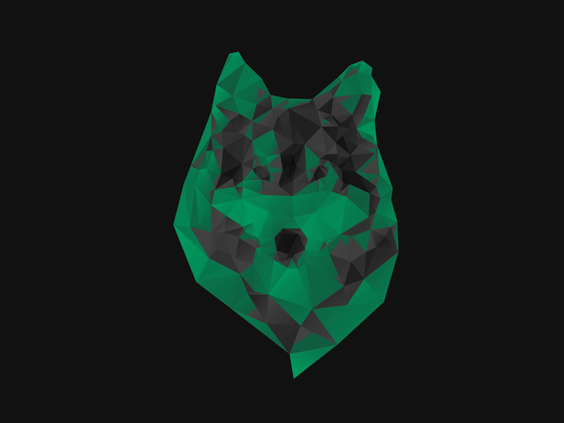 Wolf animation gif illustration low poly polygon vector wolf