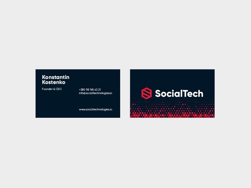 SocialTech Business Card animation branding business card corporate design gif grid identity loading pattern