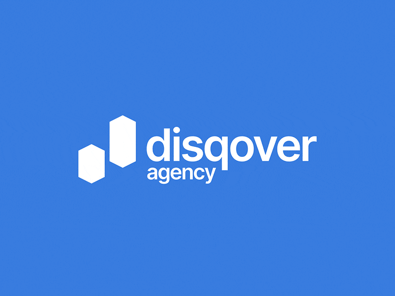 Disqover Agency animation branding gif identity loading logo logotype preloader symbol