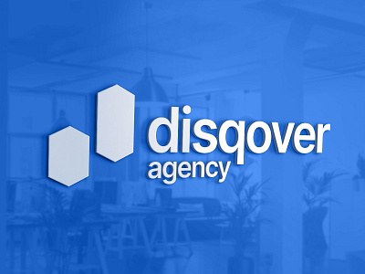 Disqover Agency branding interior logo logotype office sign signboard