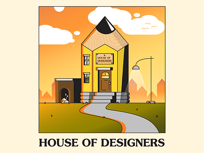 House of Designers branding creative design designer designers graphic design home house ill illustration logo pen pencil typography ui ux vector