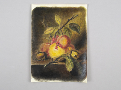 Dutch still life with pastels freehand drawing fruit nuts pastel pastel pencils picture still life