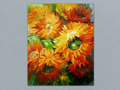 Bright flowers canvas flower freehand drawing nature picture