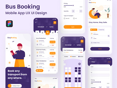 Bus Booking App Design app design ui ui design