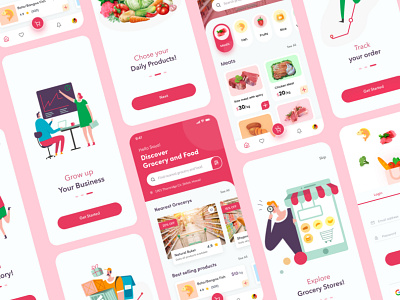 Grocery and Food App Design app design ui ui design