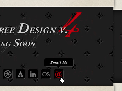 Portfolio V.4 Coming Soon Page black coming soon grey icons paper parchment portfolio red tool tip website