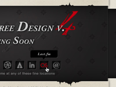 Portfolio V.4 Coming Soon Page (Revised) black coming soon grey icons paper parchment portfolio red tool tip website