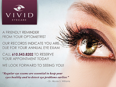 Vivid Eyecare - App Reminder Postcard - 2