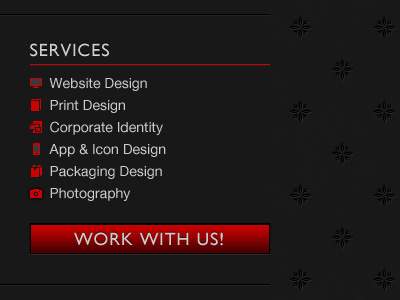 Services List button icons list portfolio services