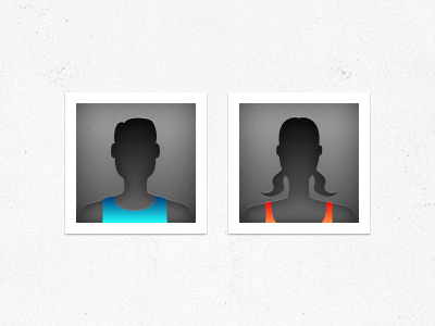 Male & Female Default Avatars for a new Sports App app avatar female male sports