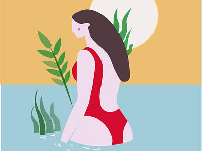 in the river design illustration vector