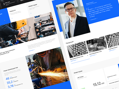 Концепт сайта для металлургической компании design landing metallurgy ui uiux ux webdesign website