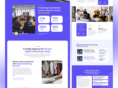 UI for Digital Agency design digital digitalagency poppings redesign ui uiux ux violet webdesign yellow