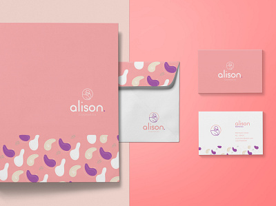 Identidade visual para Alison Cosmetcs/Papelaria branding design logo minimal minimalist typography vector