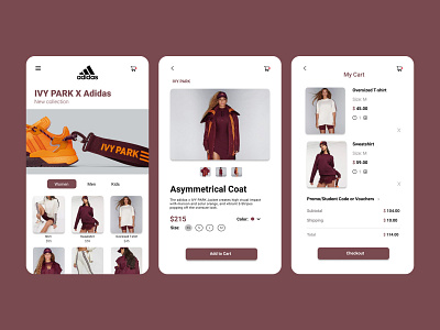E-Commerce Mobile adidas app dailyui design app ecommerce minimal shop ui