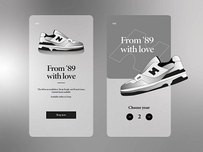New Balance app illustration shop sneaker ui