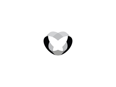 Butterfly heart brand butterfly bw heart identity logo logodesign mark minimal sign