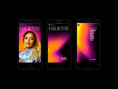 Caliente - a Reggaeton playlist design illustration logo typography
