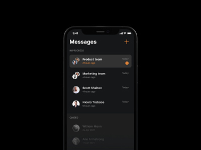 Chat app avatar chat conversation dark darkmode iphone messages mobile