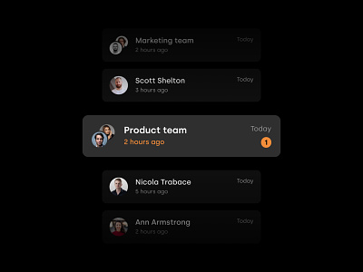 List item app avatar chat conversation dark dark mode item list minimal