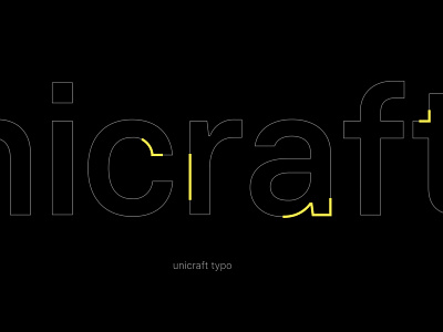 Unicraft typo black clean dark darkmode logo logotype minimal typo yellow
