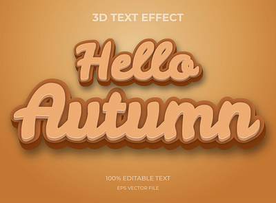 HELLO AUTUMN 3D EDITABLE VECTOR TEXT EFFECT 3d psd text effect 3d text 3d text effect 3d vector text effect design graphic design psd text effect