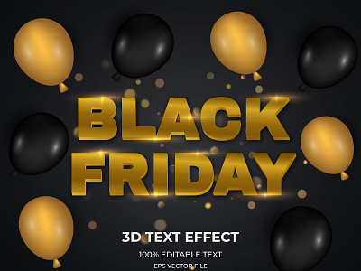 BLACK FRIDAY 3D VECTOR TEXT EFFECT