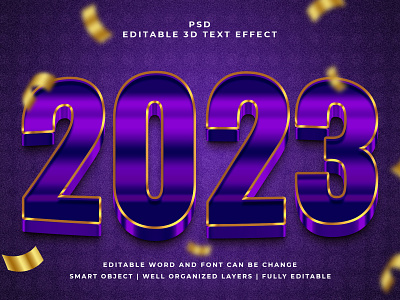 2023 3D Editable PSD Text Effect