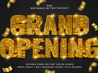 Grand Opening 3D Editable PSD Text Effect