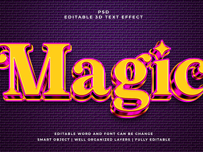 Magic 3D Editable PSD Text Effect