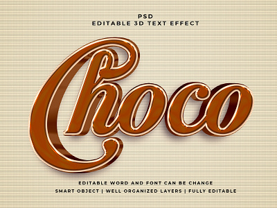 Choco 3D Editable PSD Text Effect