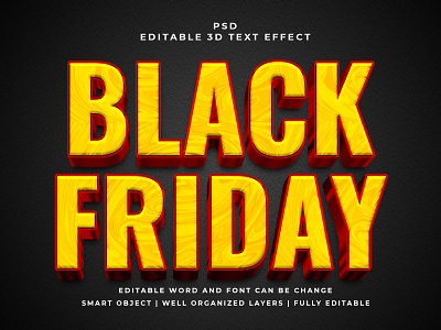 Black Friday 3D Editable PSD Text Effect 3d psd text effect 3d text 3d text effect 3d vector text effect design graphic design illustration logo psd text effect