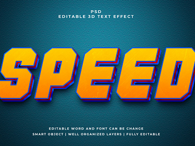 Speed 3D Editable PSD Text Effect 3d psd text effect 3d text 3d text effect 3d vector text effect design graphic design illustration logo psd text effect