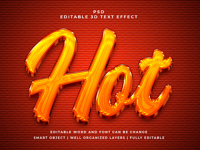 Hot 3D Editable PSD Text Effect