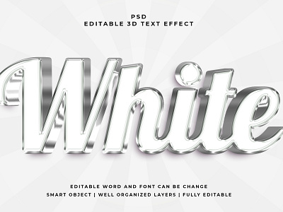 White 3D Editable PSD Text Effect