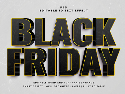 Black Friday 3D Editable PSD Text Effect 3d psd text effect 3d text 3d text effect 3d vector text effect design graphic design illustration logo psd text effect