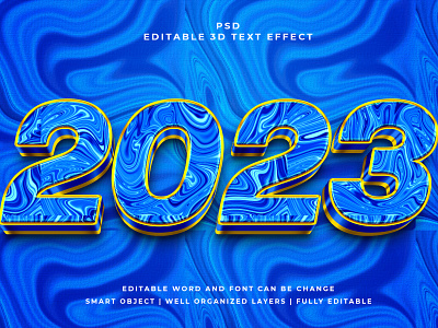 2023 3D Editable PSD Text Effect