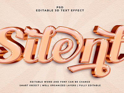 Silent 3D Editable PSD Text Effect 3d psd text effect 3d text 3d text effect 3d vector text effect design graphic design illustration logo psd text effect