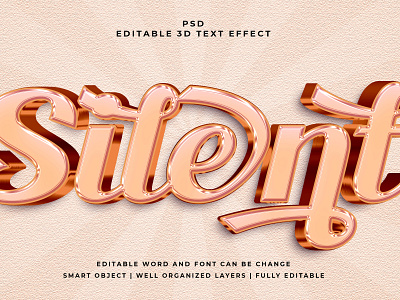 Silent 3D Editable PSD Text Effect