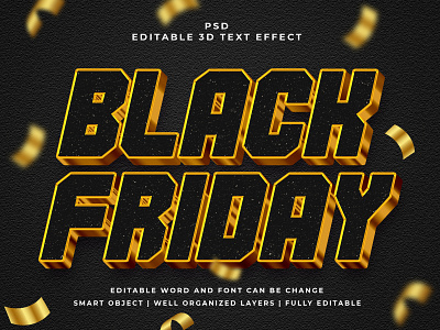 Black Friday 3D Editable PSD Text Effect 3d psd text effect 3d text 3d text effect 3d vector text effect design graphic design illustration logo psd text effect