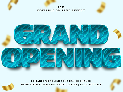 Grand Opening 3D Editable PSD Text Effect 3d psd text effect 3d text 3d text effect 3d vector text effect design graphic design illustration logo psd text effect