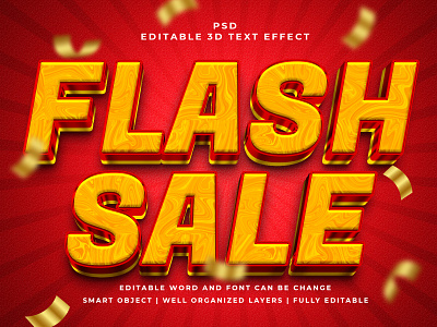 Flash Sale 3D Editable PSD Text Effect 3d psd text effect 3d text 3d text effect 3d vector text effect design graphic design illustration logo psd text effect