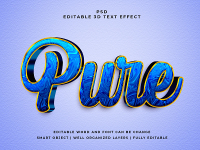 Pure 3D Editable PSD Text Effect 3d psd text effect 3d text 3d text effect 3d vector text effect design graphic design illustration logo psd text effect