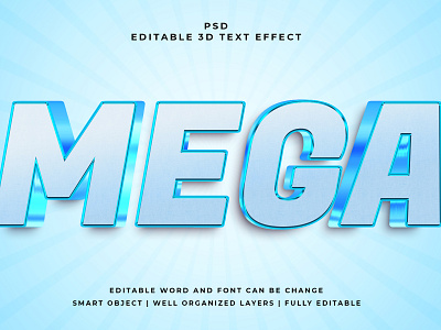 Mega 3D Editable PSD Text Effect 3d psd text effect 3d text 3d text effect 3d vector text effect design graphic design illustration logo psd text effect