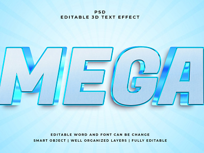 Mega 3D Editable PSD Text Effect