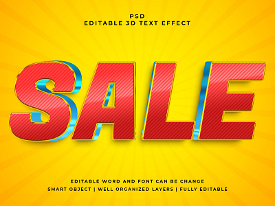 Sale 3D Editable PSD Text Effect 3d psd text effect 3d text 3d text effect 3d vector text effect design graphic design illustration logo psd text effect